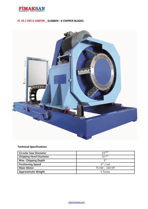 FI.55 / CNT 6 Canter Slabber – 6 Chipper Blades – spec sheet page 1